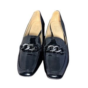 Naturalizer Wynrie Dress Pumps Block Heel Womens Size 6.5 M Black Patent Leather